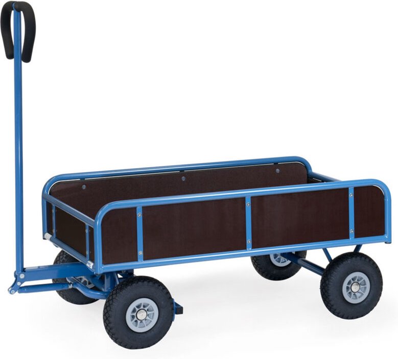 Fetra Handwagen 2-Achser mit 4 Wänden und Polyurethanbereifung, 1145x645mm Ladefläche