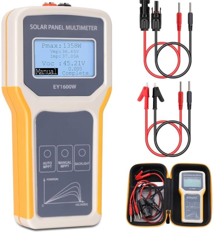 Thumbnail - EY1600W Photovoltaik-Solarpanel-Tester, Multimeter, Leistungsmesser, Leerlaufspannungsdetektor mit MPPT-Automatikerkennu...