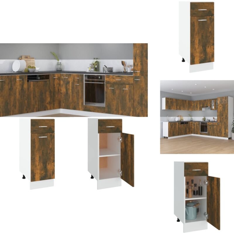 Thumbnail - Unterschrank mit Schublade Räuchereiche 30x46x81,5 cm - Unterschrank - Küche - Küchenschrank - Holzwerkstoff - Raucherei...