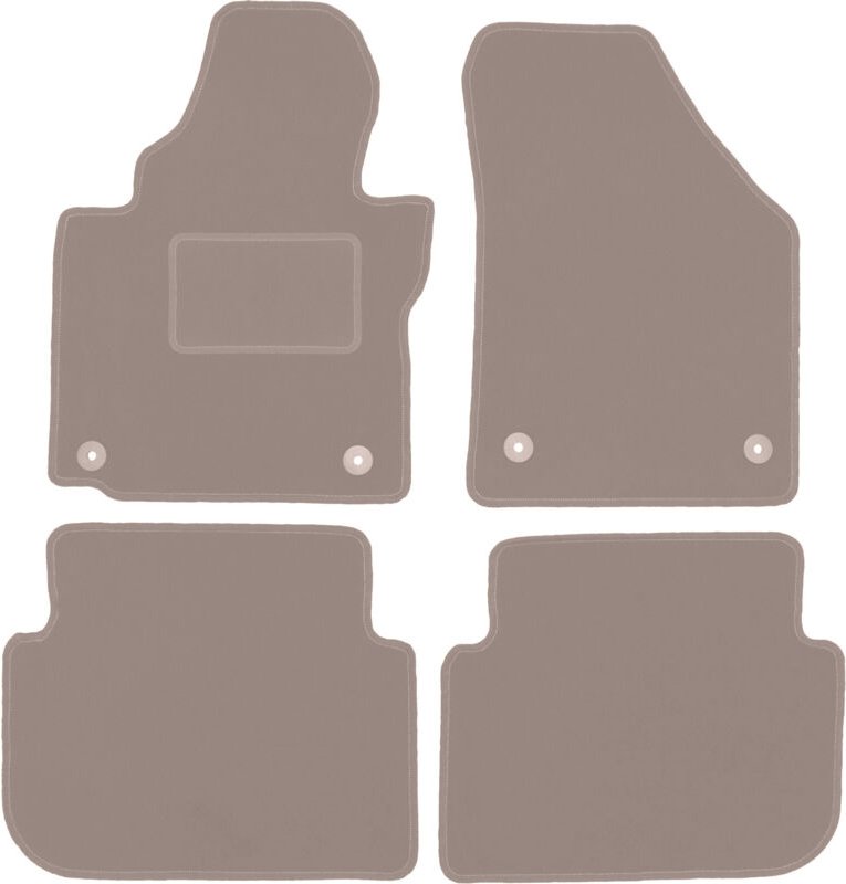 Beige Veloursmatten für: Volkswagen Touran I FL Minivan (2010-2015)