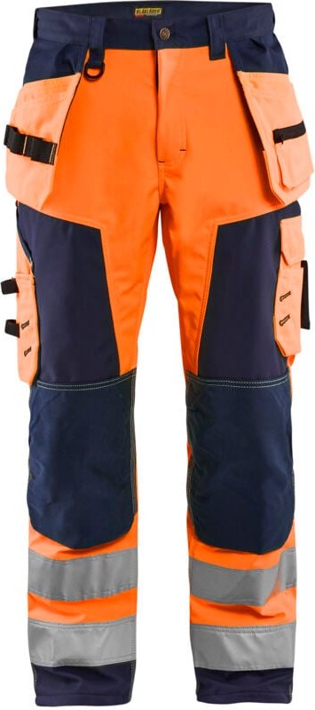 Arbeitssoftshellhose Hochsichtbarkeit 1567 - Neonorange / Marine 2XL - FR(52) - SE(C58) - Kurz