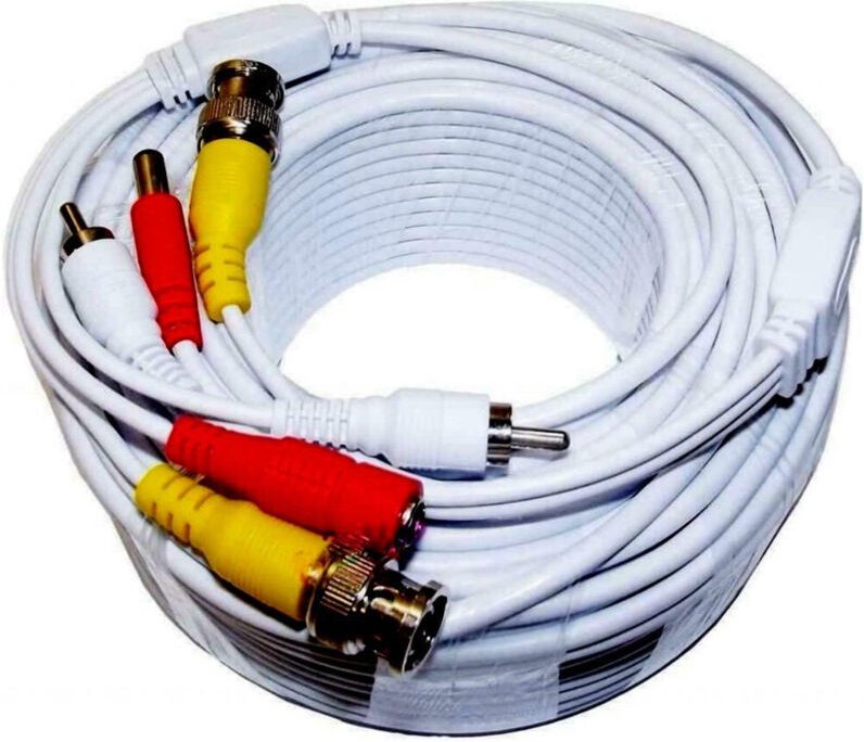 Trade Shop Traesio - Trade Shop - audio prolunga rca bnc da 50MT per dvr telecam mit aliment -