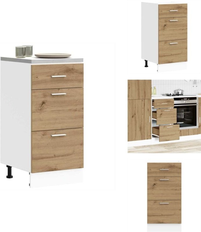 Unterschrank Artisan-Eiche 40x46x81,5 cm Holzwerkstoff - Unterschrank - Unterschränke - Küchenschrank - Küchenmöbel