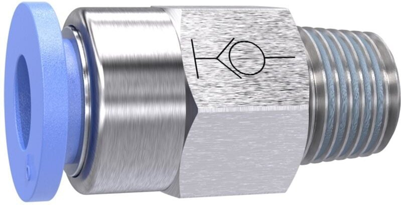 Gerade Steckverschraubung »Blaue Serie«, selbstabsper., r 1/8 a. - Riegler