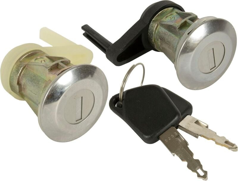 Qiyao - Paire de barillets de serrure avant avec 2 clés assorties pour interrupteur de verrouillage de porte d'allumage ...