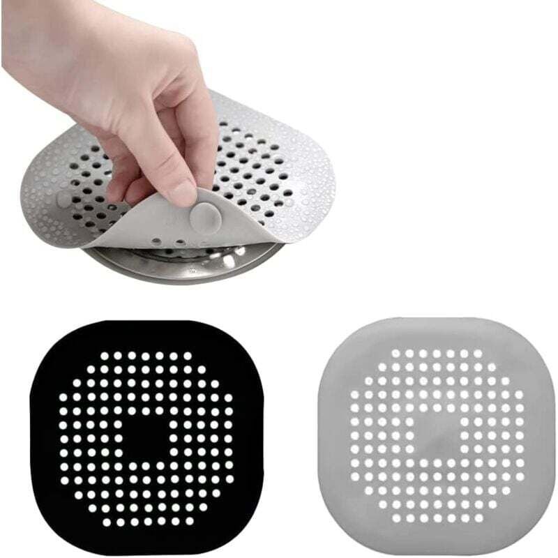 2 Stück Silikon-Abflussschutz, Waschbeckenfilter mit Saugnapf für Haarbad, Dusche, Abfluss