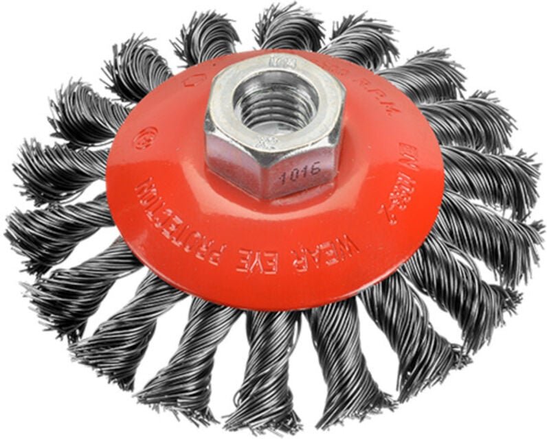 Thumbnail - Osborn Kegelbürste D100x13 mm, Gewinde M14x2,0 gezopfter Stahldraht 0,50 mm T22