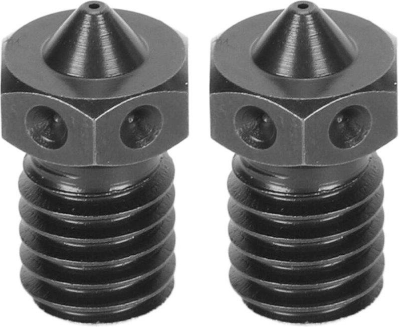 Thumbnail - 2 Stück 3D-Drucker-Extruderdüse aus gehärtetem Stahl, 0,4 mm Blende, hochtemperaturbeständige 3D-Druckerdüse für V6