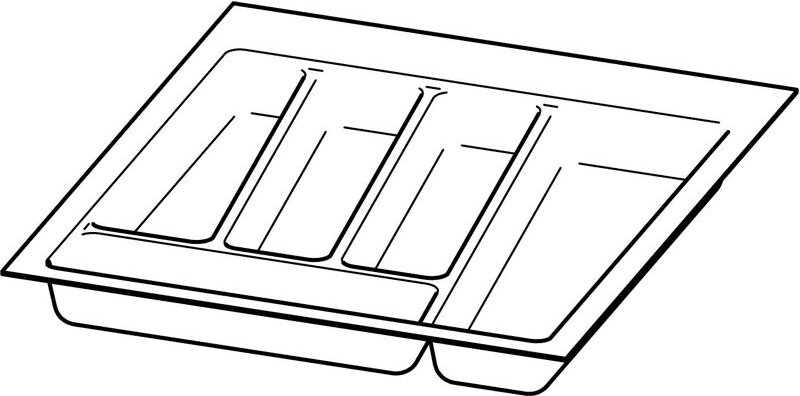 Hettich - Möbel-Besteckeinsatz, OrgaTray 740, 9302735, L450mm, KB450mm, weiss