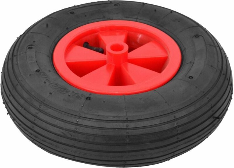Awtools koło do taczki ogrodowej pneumatyczne 300mm plastikowa felga opona 2-płócienna czerwone