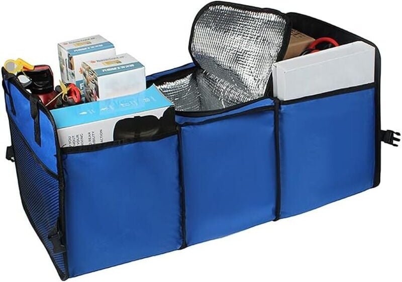 Kofferraumtaschen, faltbarer Kofferraum-Organizer, Kofferraumaufbewahrung, Auto-Aufbewahrungsbox mit isolierten Fächern ...