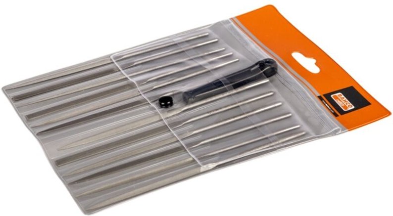 Bahco Nadelfeilensatz, Schlicht, ohne Heft 160 mm - 12-tlg., Hieb 2