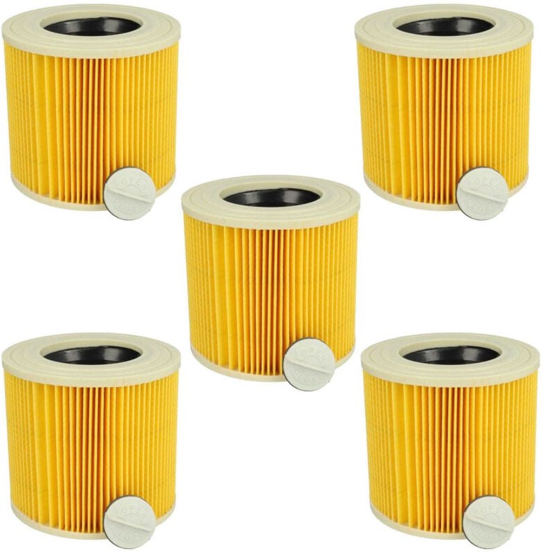 5x Faltenfilter Ersatz für Stanley 41864-A für Nass- & Trockensauger - Filter, Patronenfilter, gelb - Vhbw
