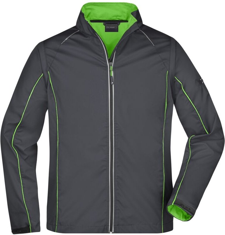 James&nicholson - Herren Zip-Off Softshell Jacke JN1122 Gr. xl iron-grey/green