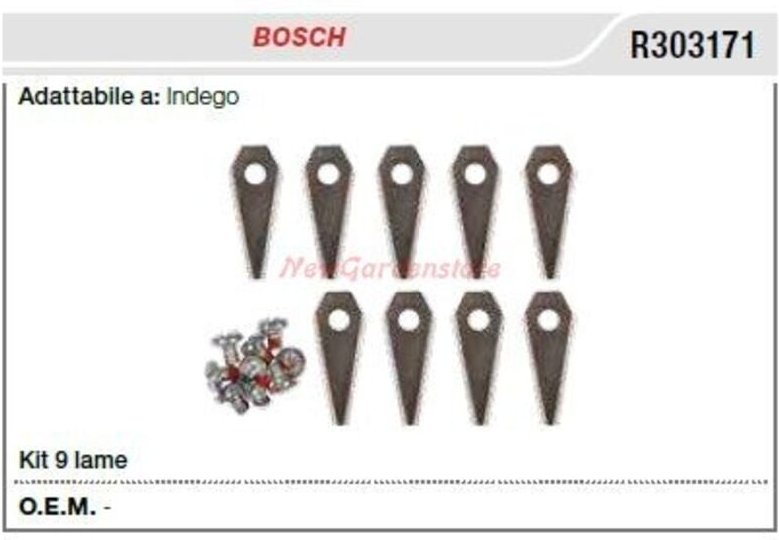 Kit 9 Klingen BOSCH Roboter indego R303171