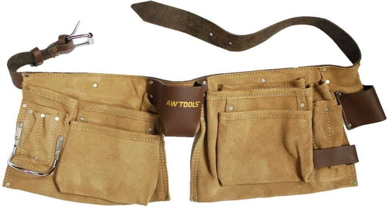 Awtools Leder-Dachdeckergürtel 11 Taschen / Ledergürtel