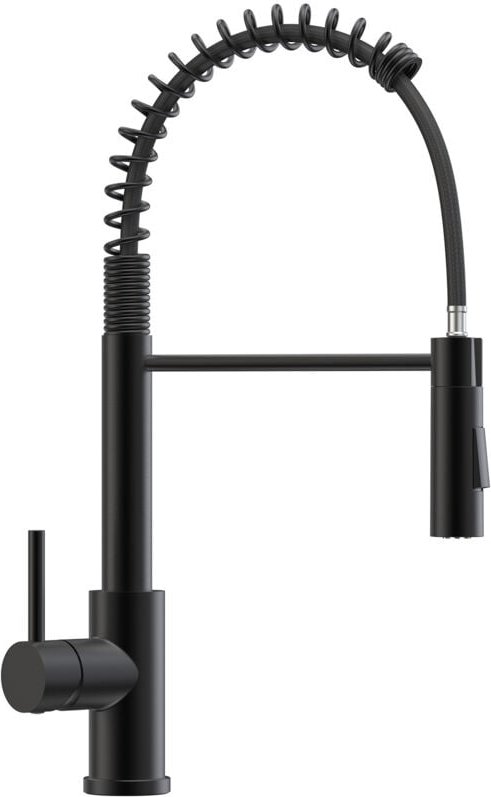 Anycee Max Spring Küchenmischbatterie mit ausziehbarer Brause, Spiralfeder Mischbatterie mit 2 Funktionen, schwarzer 360...