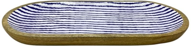 Gestreiftes Sailor-Tablett für Küche und Esszimmer, ideal für nautische Dekoration und zum Servieren von Speisen, elegan...