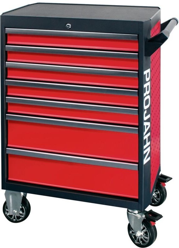 Bestückter Werkstattwagen galaxy mit 7 Schubfächern und 187-tlg. Bestückung Rot/Anthrazit - Projahn