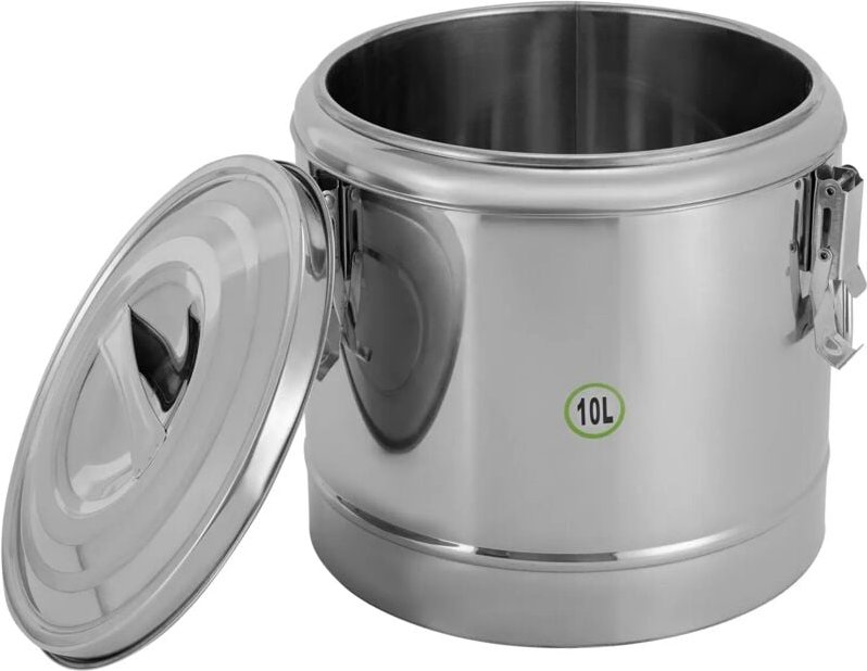 Thermobehälter Edelstahl Thermobox Warmhaltebehälter Speisen Thermoport 10 l, für Restaurants, Kantinen, Hotpot-Geschäft...