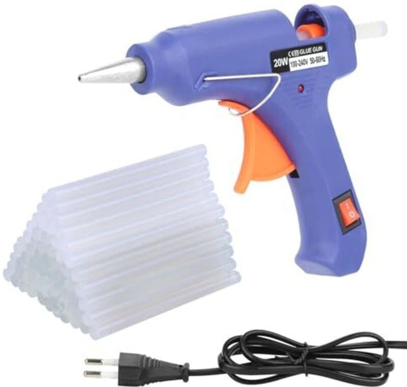 Heißklebepistole, 20-W-Klebepistole mit 60 Stück 7 mm x 100 mm Klebestiften, elektrische Klebepistolen, Heißklebepistole...