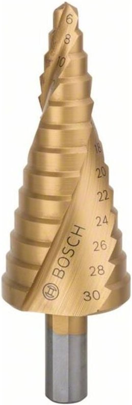 Bosch - Stufenbohrer HSS-TiN, 6 - 30 mm, 10 mm, 93,5 mm, 13 Stufen