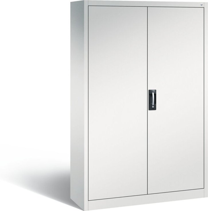 C+P Werkzeugschrank mit Drehtüren, innen 4 Böden, H1950xB1200xT400mm Front Lichtgrau Korpus Lichtgrau