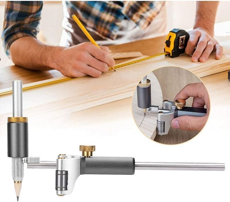Thumbnail - Linear Arc Scriber, Dual-Use-Linear Arc Scriber für Holzbearbeitung, DIY-Holzbearbeitungs-Anreißwerkzeuge, 13 cm,