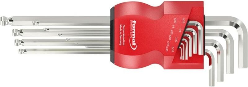 Format - Winkelschraubendreher- Satz im Kunststoffhalter 9-teilig lang Kugelk.