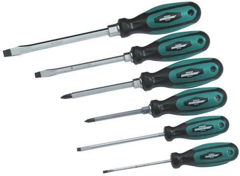 Brüder Mannesmann - Schraubendreher mit rutschfestem Griff, 6er-Set - Mannesmann M11113-6