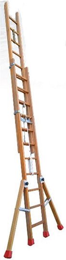 Thumbnail - Echelle Direct - Seilzugleiter aus Holz 2x23 Sprossen - Zu erreichende Höhe 10.10m - BCC2-600