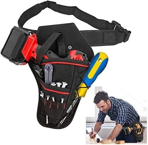 29 x 19,5 x 4 cm Elektriker-Bohrerhalter, Gürteltasche, Hängetasche, Aufbewahrungstasche für Haus- und Gartenbohrer, Wer...