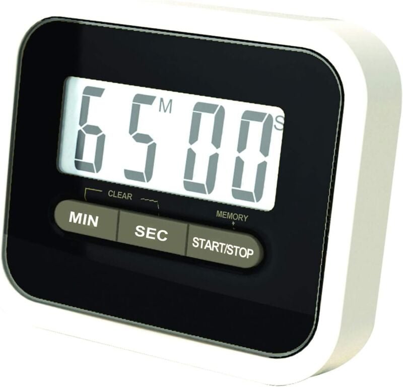 Digitaler Küchentimer zum Kochen, visueller Countdown-Timer mit großen Ziffern, leiser Timer mit lautem Alarm für Kinder...