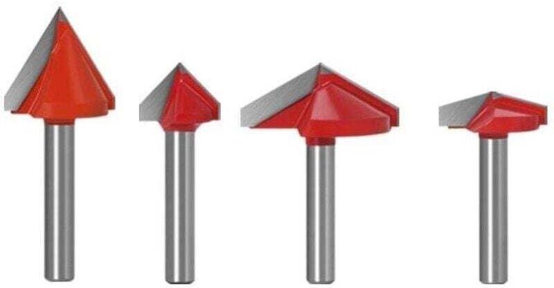 4 Stück gerader V-Nutfräser, 60° 90° 120° 150°, 6 mm Schaft, 3D-V-Holzfräser, CNC-Gravurfräser