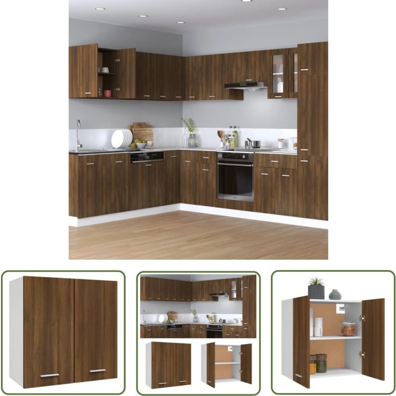 Hängeschrank Braun Eichen-Optik 60x31x60 cm Holzwerkstoff - Küchenregal - Hängeschrank - Holzküche - Eiche Optik - Wohnz...
