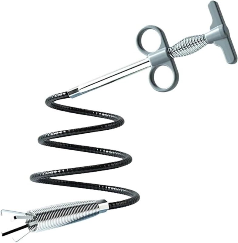 Linghhang - 60 cm graue Schlangenform-Kanalrohrbagger Vierklauen-Federbagger Baggerwerkzeug Küche Badezimmer Waschbecken...