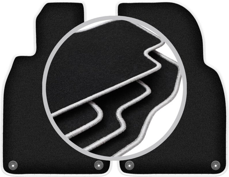 CARLUX-SILVER Autofußmatten für: Porsche Boxster 718 Roadster (2016-)