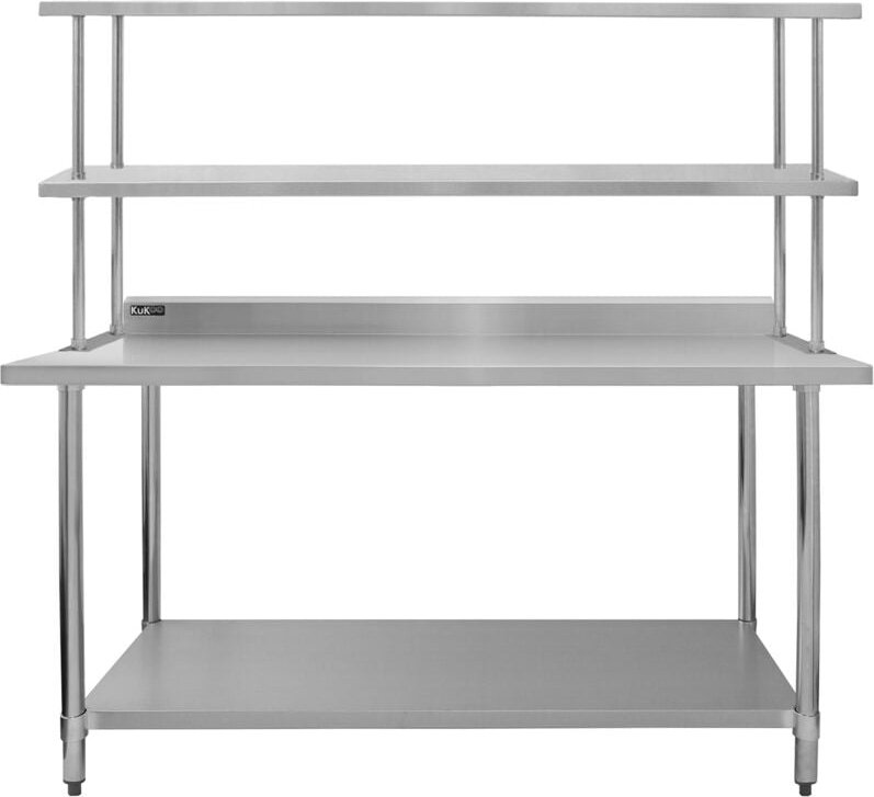 Gastro Edelstahl Aufsatzbord Arbeitstisch Aufsatzboard Doppelregal Küche - Kukoo