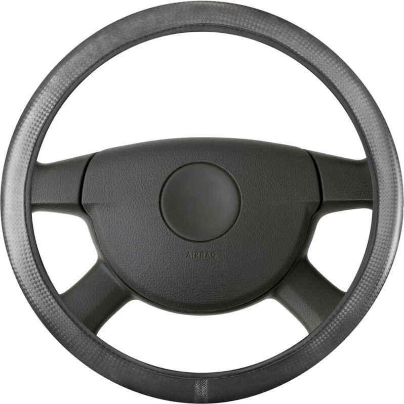 Carcomfort - Lenkradhülle Top Grip Carbon, Auto-Lenkradschoner Universalgröße 38 cm schwarz
