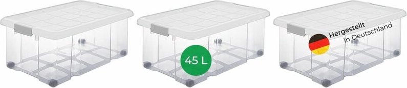 3x Novaliv Aufbewahrungsbox 3x Aufbewahrungsbox, 3x Deckel, 12x Rollen