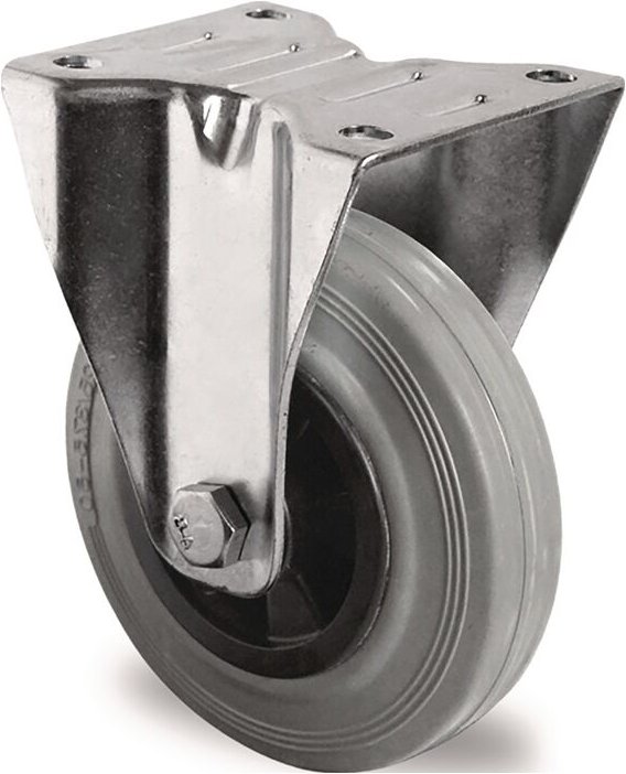 Bockrolle 80 mm 70 kg Vollgummi Rollenlager 105 x 80 mm Polypropylen - Promat