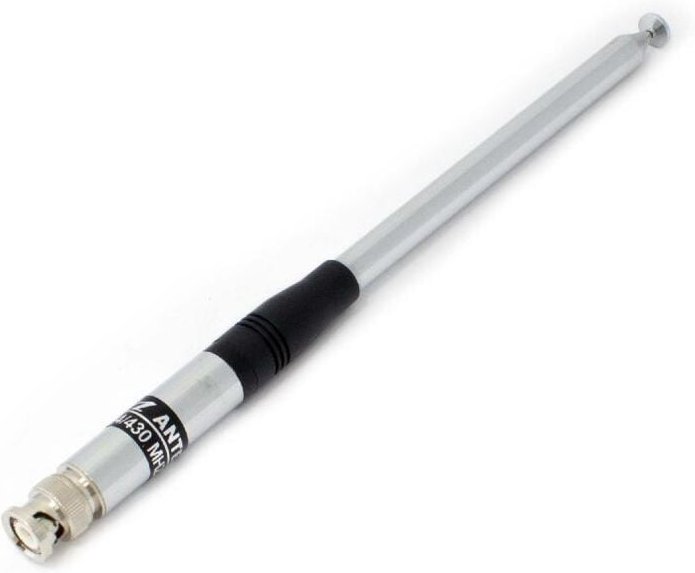 vhbw Antenne kompatibel mit Weierwei VEV-3288S Funkgerät - Ausziehbar, 23 cm - 120 cm, BNC Stecker, Silber