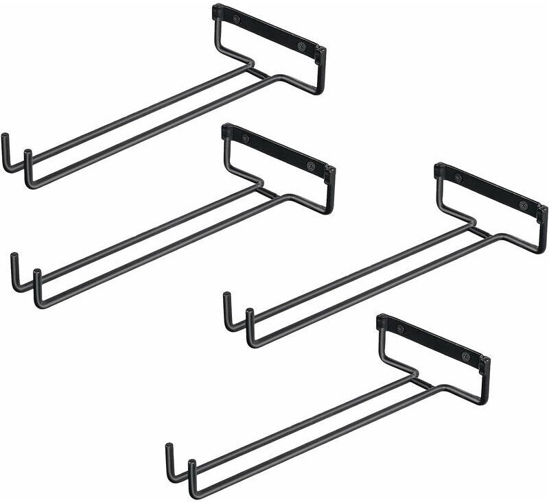 Stück Glasaufhänger für Regal, Eisen-Glashalter für 4 Gläser, wandmontiertes Weinglas-Präsentationsregal, umgedrehter Gl...