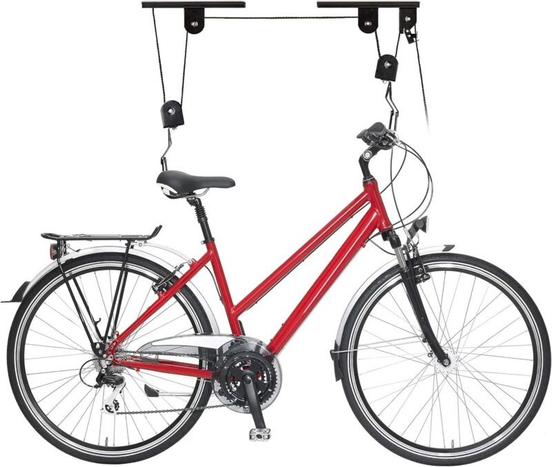 Fahrradlift, bis 30 kg, Max. Deckenhöhe 4 m, Fahrradaufbewahrung, Garage, Keller, Schwarz Unisex Erwachsene, 1 Element