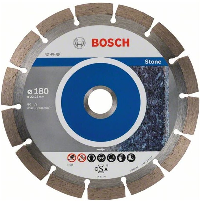 Bosch - Diamanttrennscheibe Standard for Stone, 180 x 22,23 x 2 x 10 mm, 10er-Pack