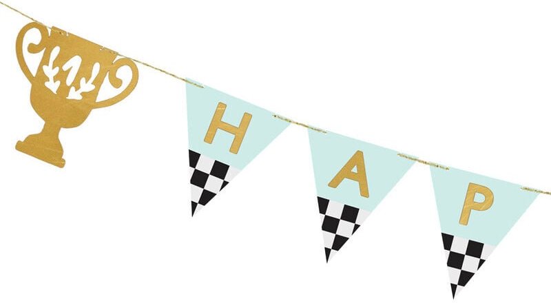 Happy Birthday Cups Banner, 2,5 m, Mix