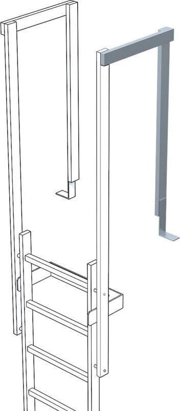 Zarges Ausstiegsgeländer Edelstahl 60x25mm