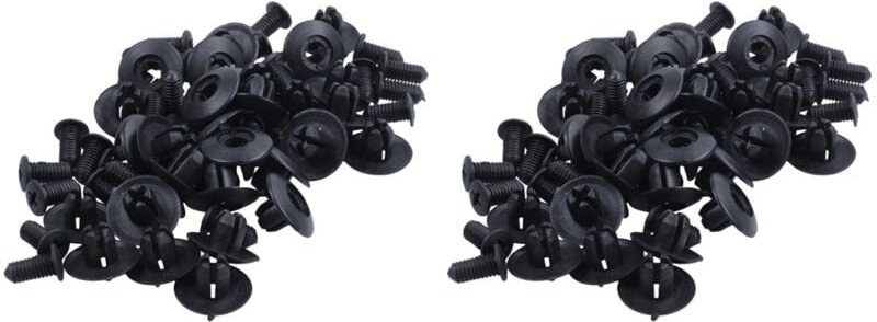 Thumbnail - Tlily - 60X 8mm Auto Clips Passend Für Front Push-Type Halteklammern Schwarz
