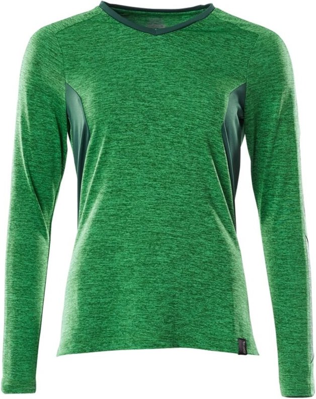 Accelerate T-Shirt, Damenpassform mit feuchtigkeitstransportierendem coolmax® pro, langarm, V-Ausschnitt Gr. 2XL grasgrü...