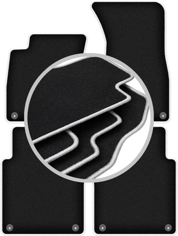 CARLUX-SILVER Autofußmatten für: Audi A8 D3 Lang (2002-2009)